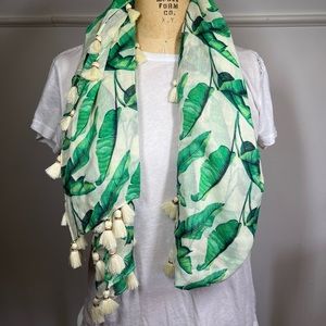 Anthropologie Palm leaf scarf